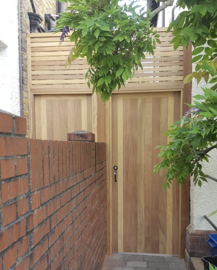 Iroko tongue and groove gate