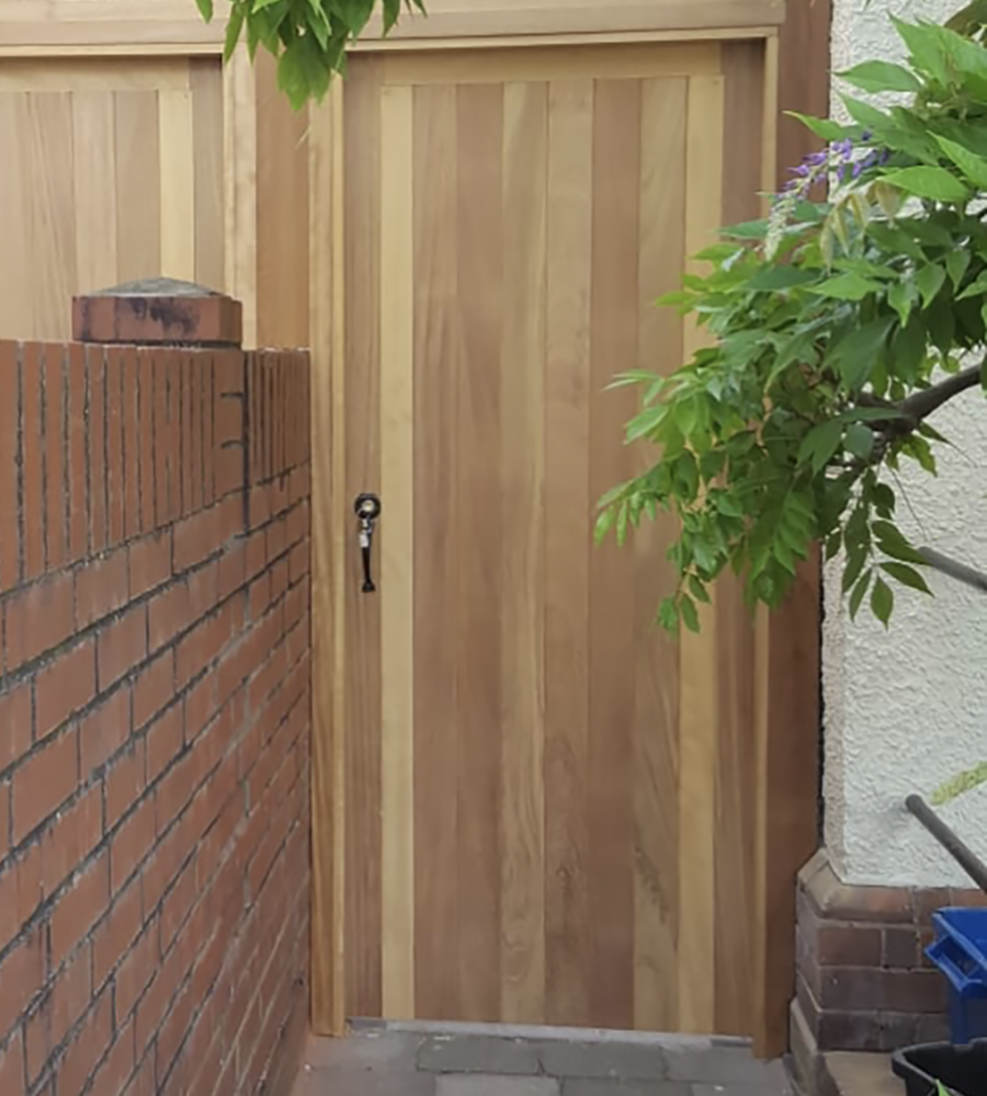 Iroko tongue and groove gate