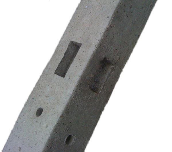 morticed concrete corner post